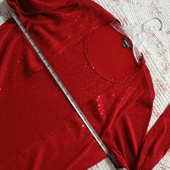 Valentines Radiant Red Sequin Blouse - Picture 5 of 6